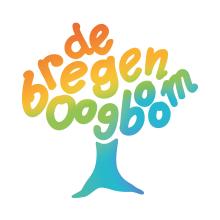 Logo de Regemboogboom, een boom met de woorden regenboog als takken in de kleuren van de regenboog